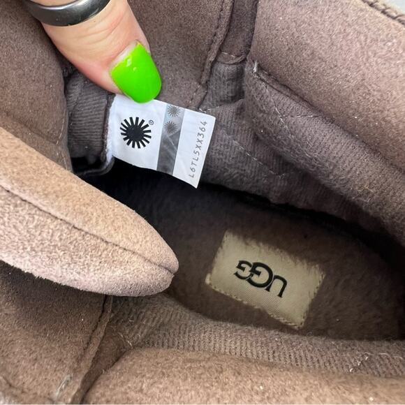 Ugg Kriston Brown Beige Suede Wedge Waterproof Boots Size 10 - Picture 7 of 8